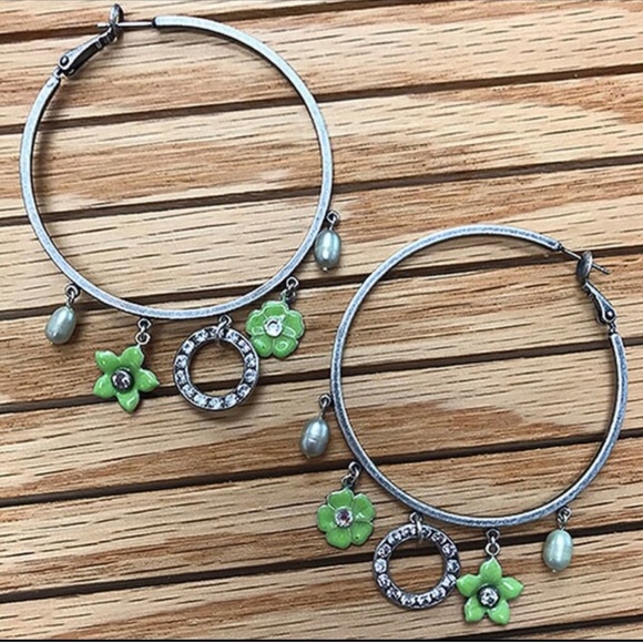 Liz Palacios Hoop Earrings with Enamel & Crystals-Boutique - Picture 3 of 5